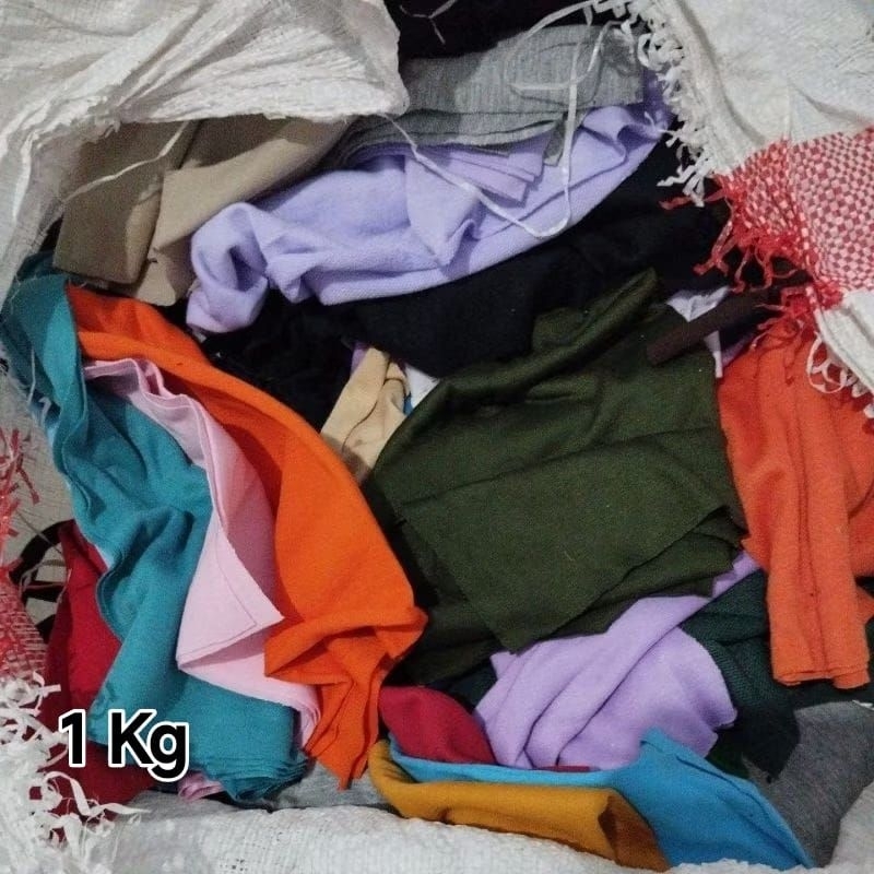 Kain / Lap / Majun Warna Lebar Tanpa Jahit ( 1 KG )