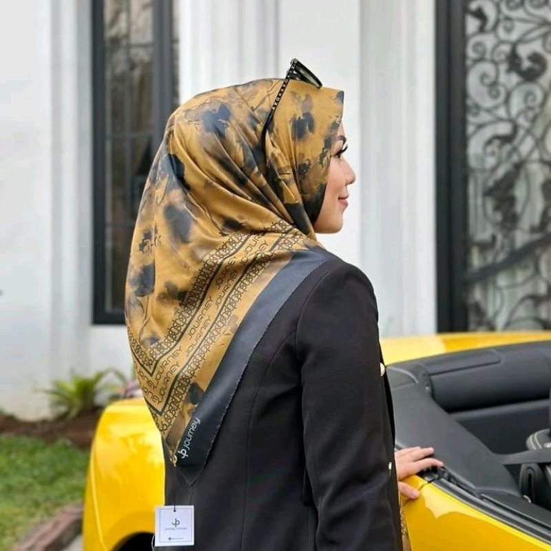 Kerudung Segi Empat Hijab Motif JP Journey Nala Kw Terbaru Lasercut