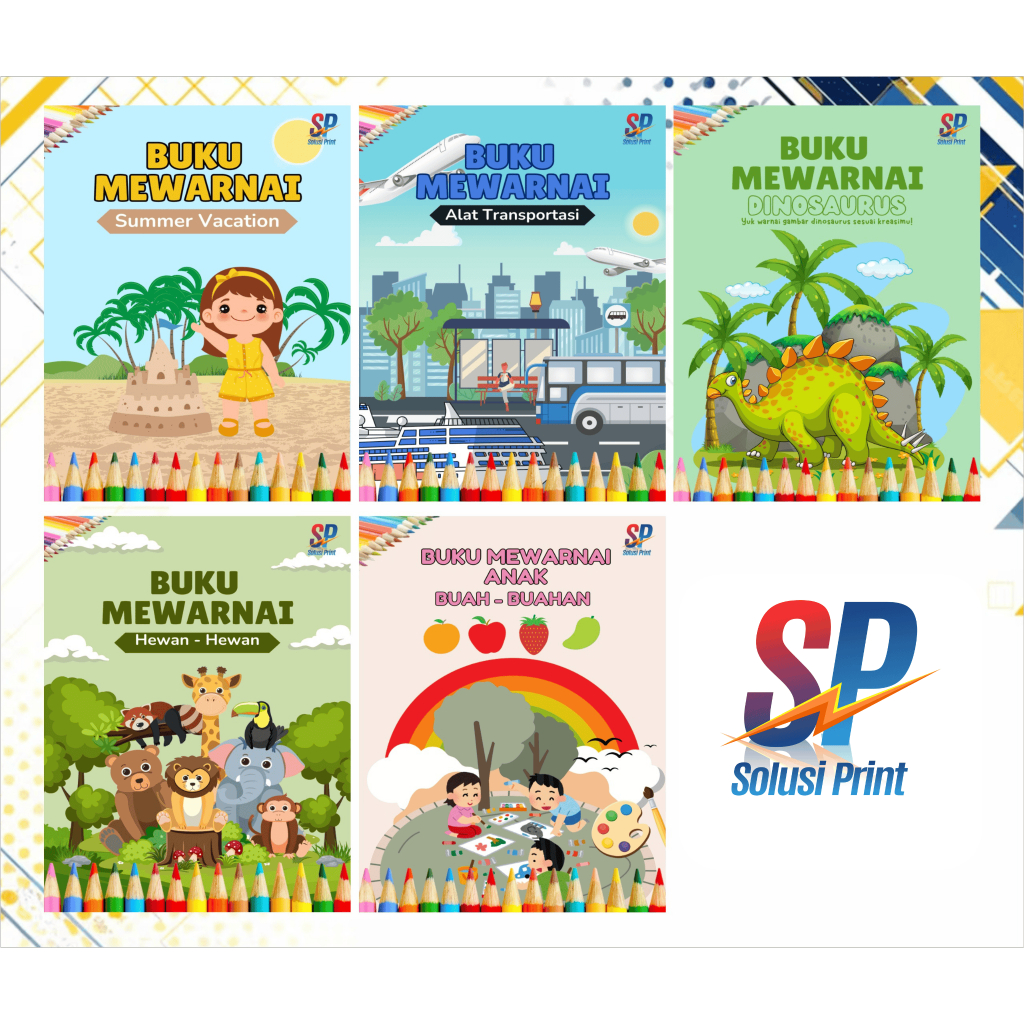 

buku mewarnai untuk anak - anak berbagai macam model
