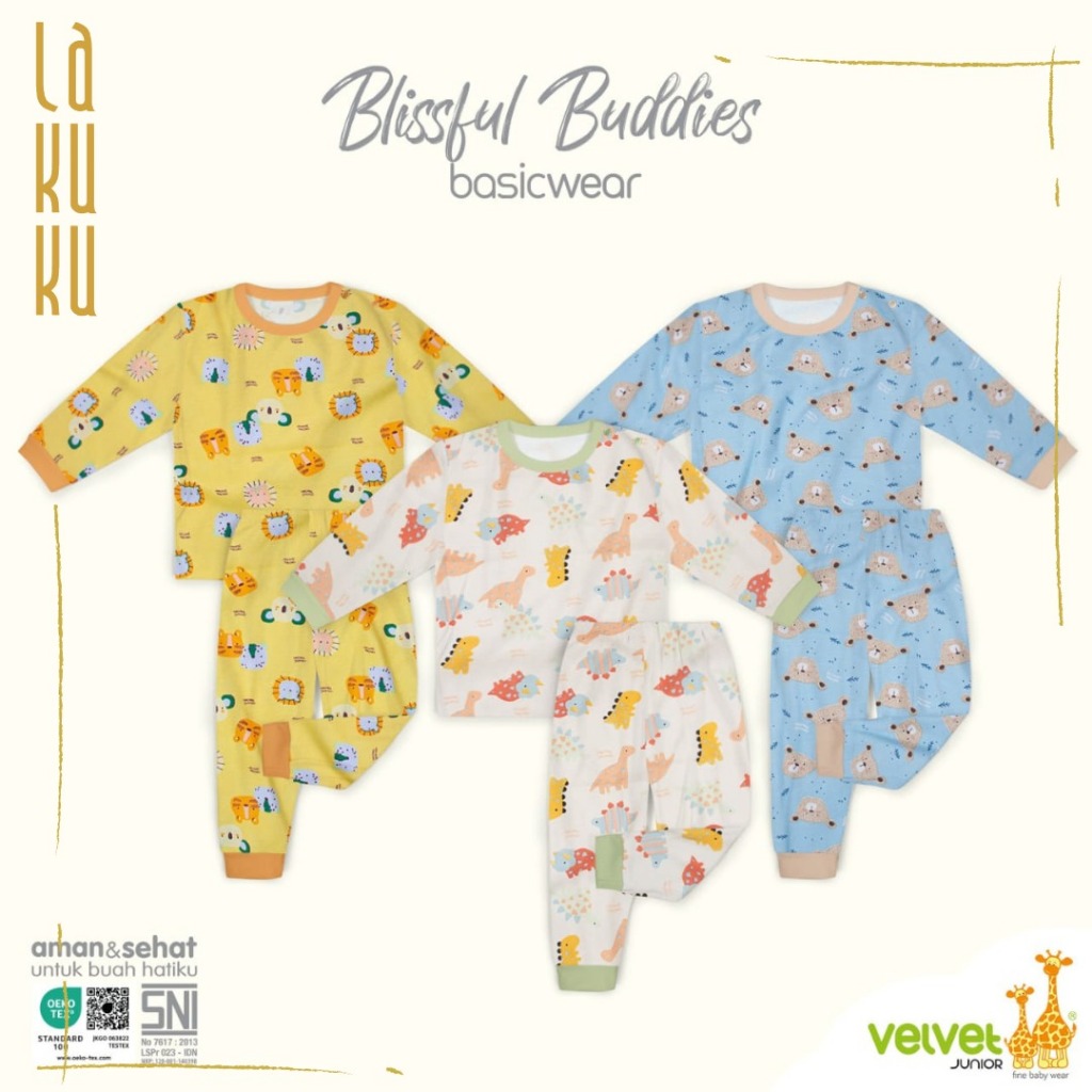 Lakuku - Velvet Junior Setelan Lengan Panjang Baju Celana Piyama