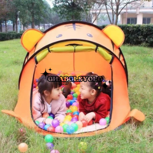Mainan Tenda Tendaan Anak Tenda Camping Kemah Piknik Dalam Rumah Lipat Portable Karakter Hewan Lucu