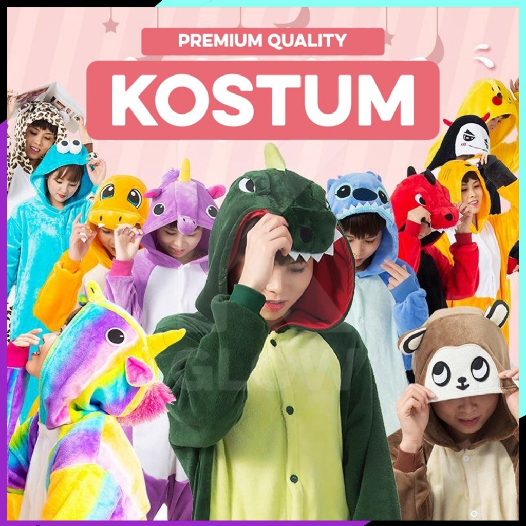 KARAKTER 3 KOSTUM BAJU DEWASA PIYAMA ONESIE