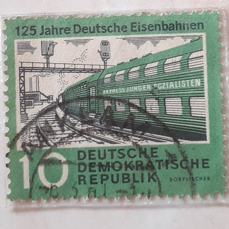 

Perangko Jerman 125 Years of German Railways (Double-decker train links) Tahun 1960