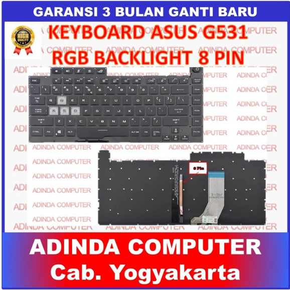 Keyboard Asus ROG Strix Scar III G531 G531G G531GV G531GD Backlight