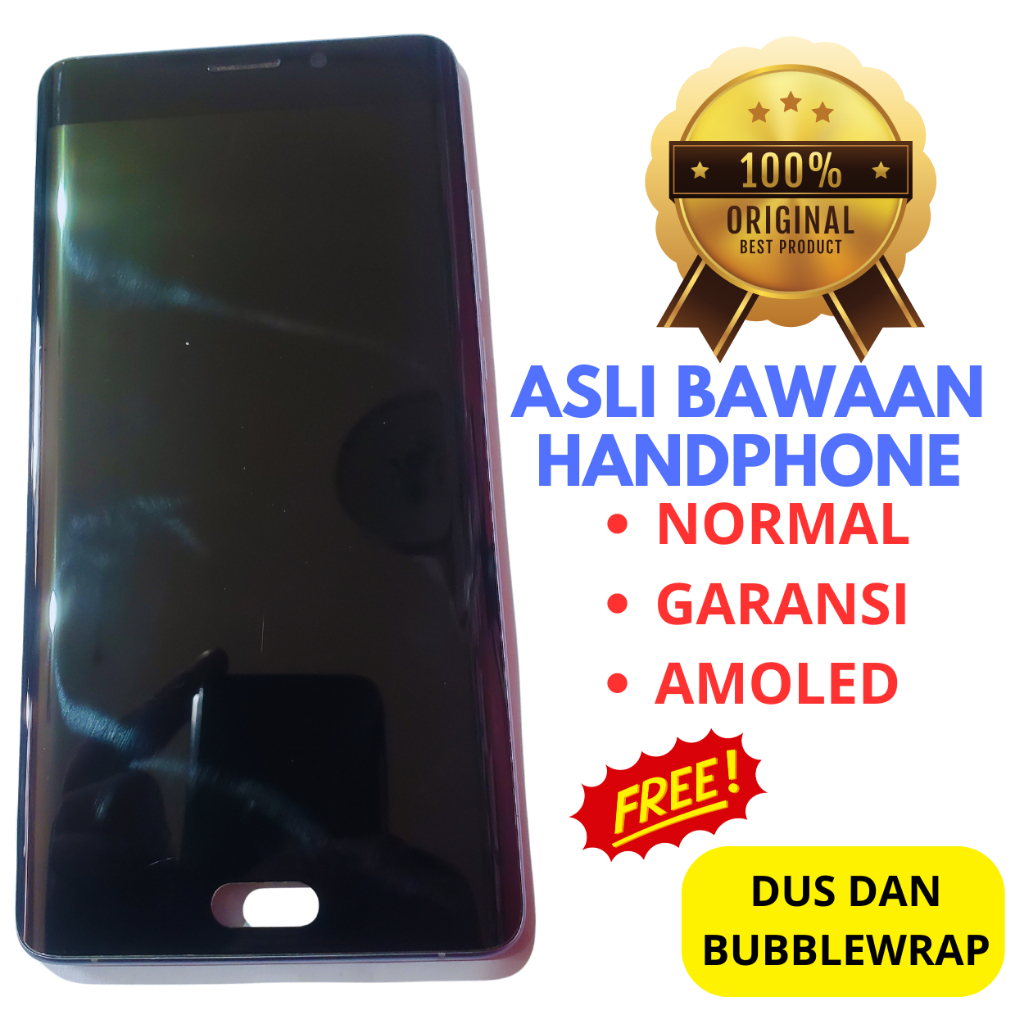 lcd xiaomi mi note 2 edge original copotan AMOLED  - plus frame - ori cabutan bawaan