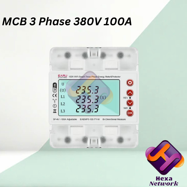 Smart Tuya MCB kWh Meter Watt Meter Digital WiFi 100A
