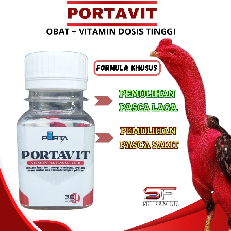 PORTAVIT OBAT AYAM VITAMIN DOSIS TINGGI MEMPERCEPAT PEMULIHAN PASCA LAGA DAN SAKIT