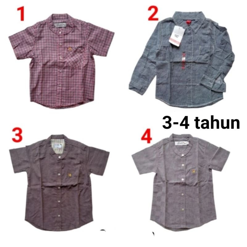 Baju atasan kemeja anak laki cowo Arnold palmer mix 3 4 tahun hem