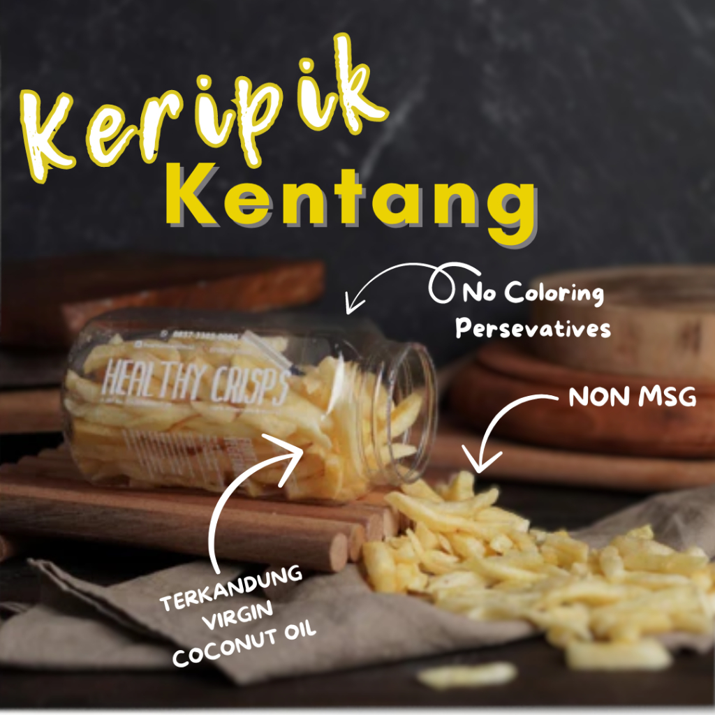 

HEALTHY CRISPS - KERIPIK KENTANG 700ML (150-185gr), 1000ML (250-330gr)