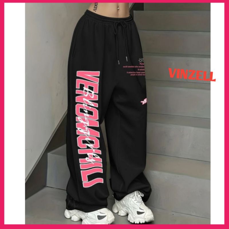 CELANA KULOT PRIA BIGSIZE KOREAN STYLE (KULOT UTUH) VENOM CHILI MOTIF PRINTER DRAWSTING WIDE LEG PAN