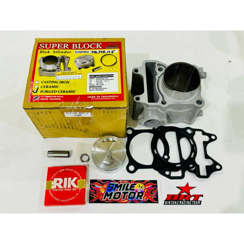 BLOK SEHER RACING BORE UP BRT KERAMIK VARIO125/VARIO150/PCX150/ADV150 63MM