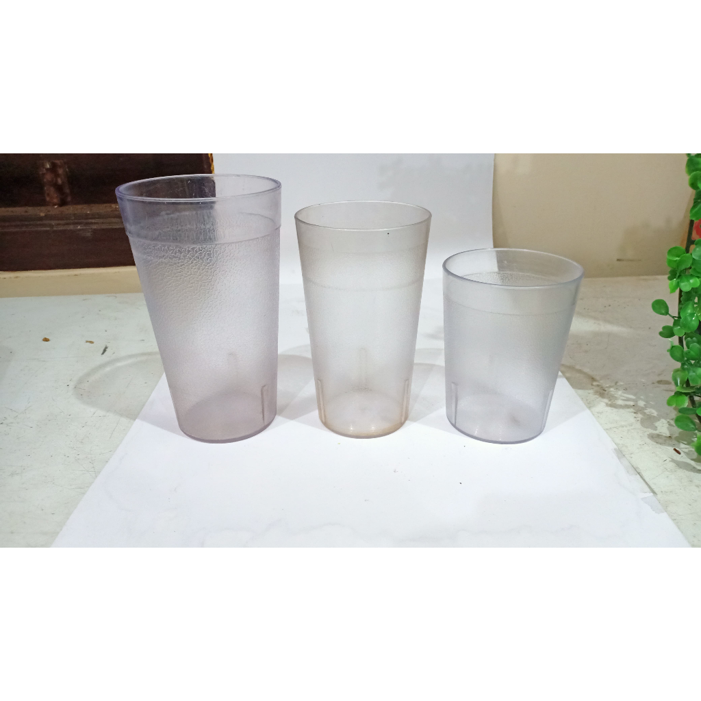 GELAS TRANSPARAN 250 350 500ML OWL PLAST BEKAS