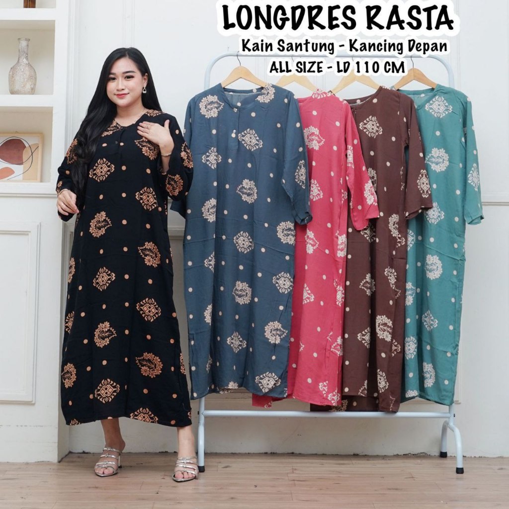 Daster Cabutan Lengan Panjang Standar Longdres Cabutan Daster Bali Murah Baju Tidur Wanita