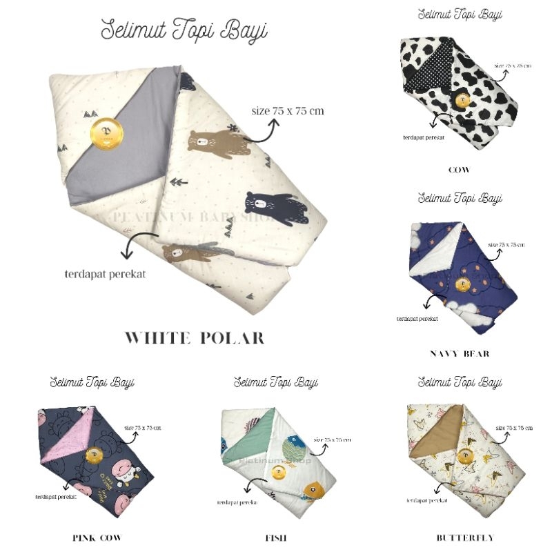SELIMUT TOPI BAYI BARU LAHIR  / SELIMUT TOPI BAYI / HOODIE BLANKET BABY ( SELIMUT TOPI )