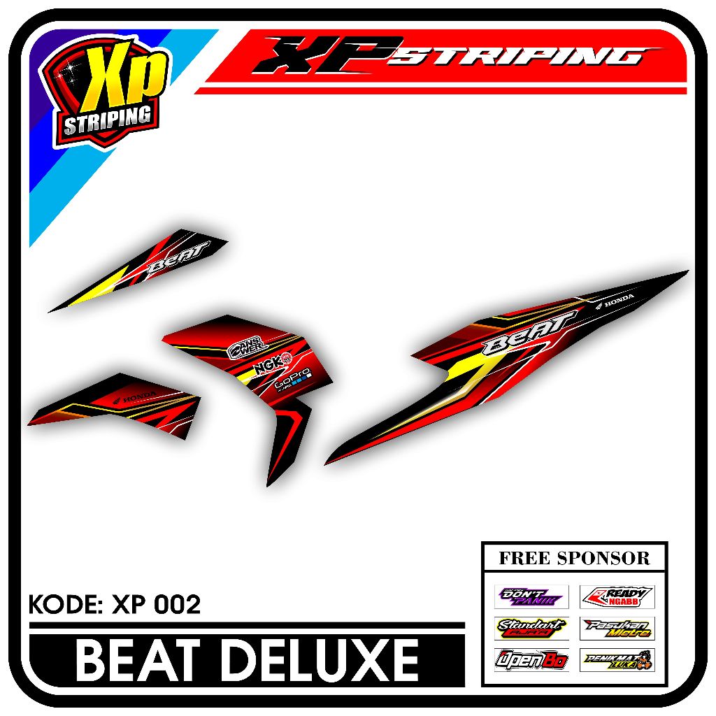 Striping Beat Deluxe - Sticker Striping Honda Beat Deluxe Desain Racing XP.02