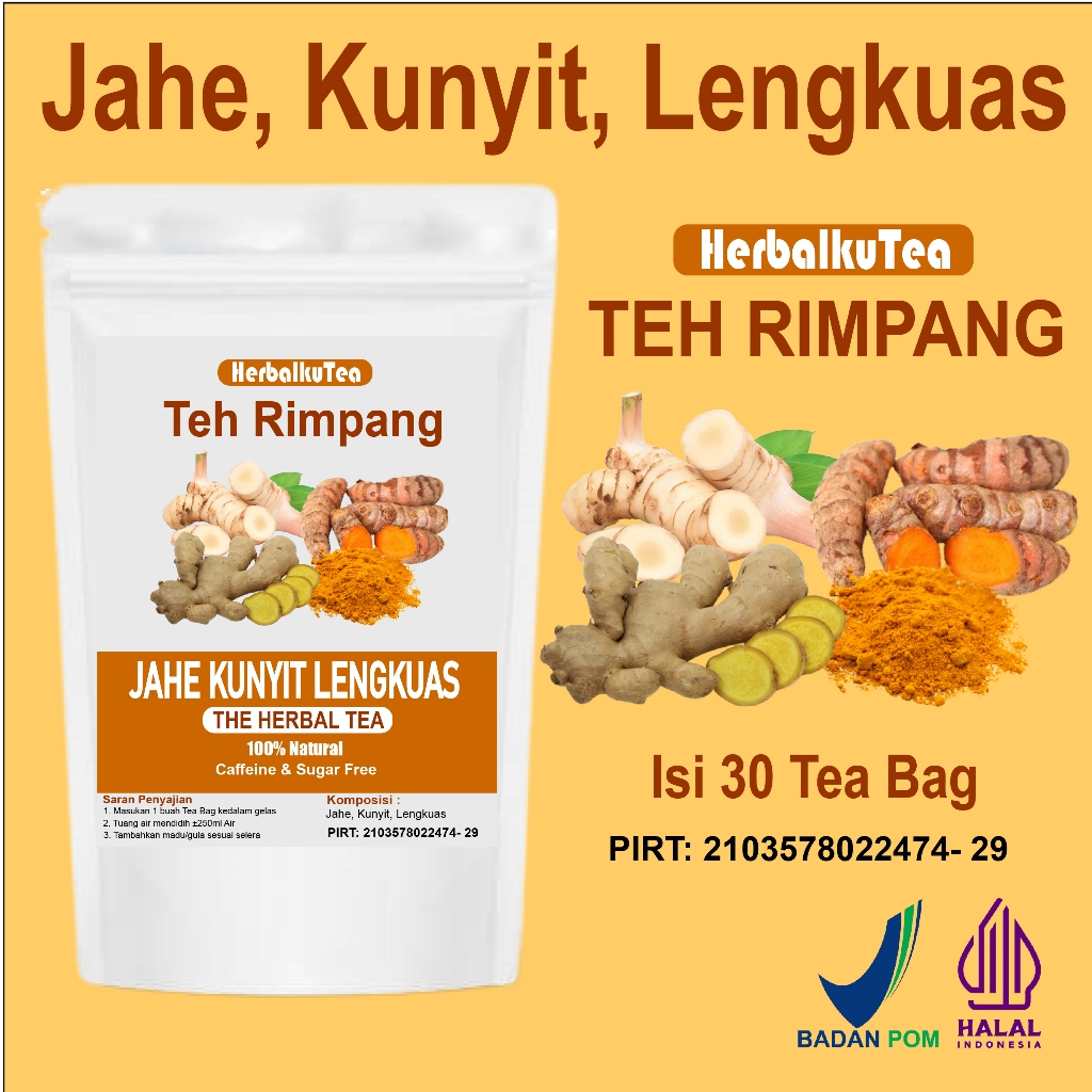 

TEH JAHE, KUNYIT & LENGKUAS / GINGER, TURMERIC & GALANGAL TEA - HerbalkuTea
