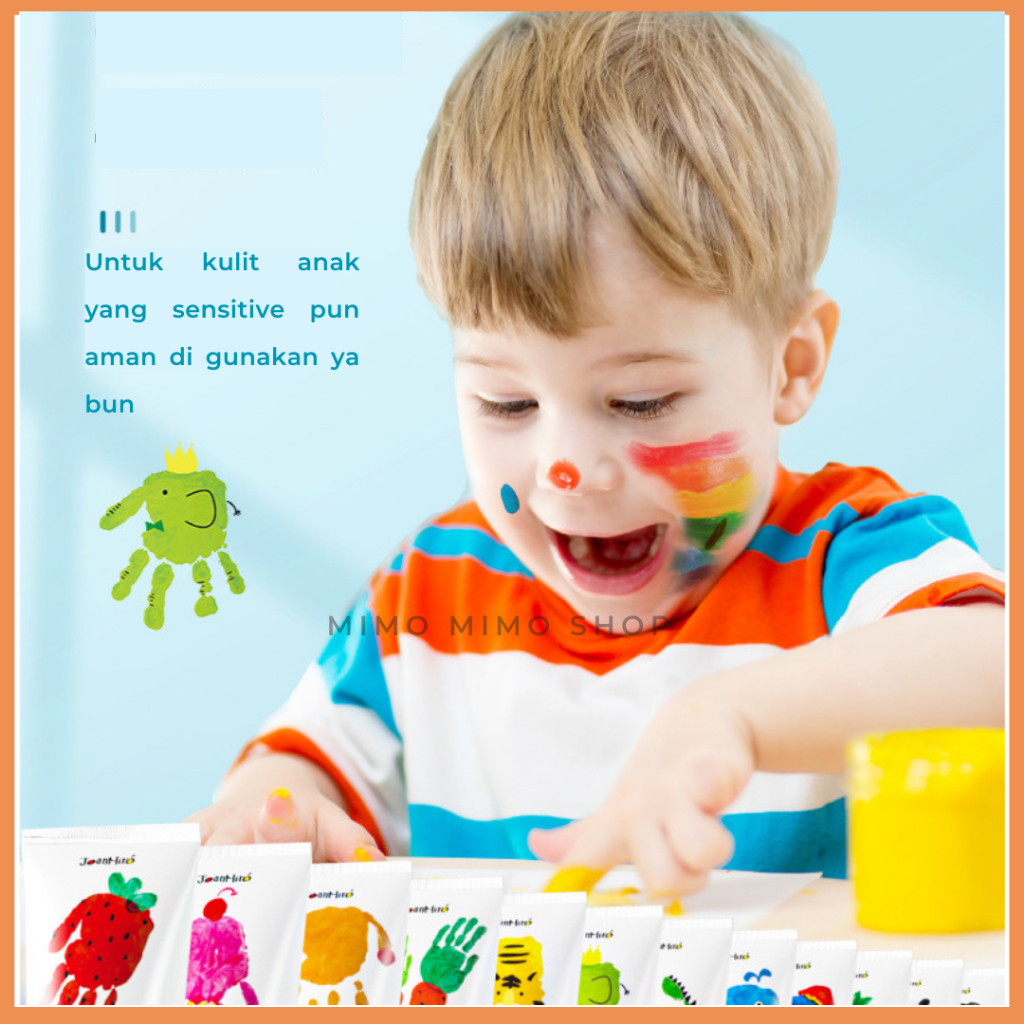 

bib Joan Miro Washable Finger Paint Set 6 Color 12 Color Non Toxic Hand Painting Cat Tangan Aman