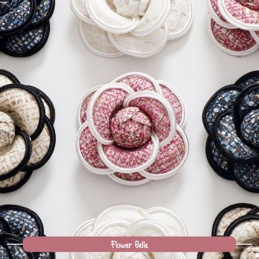 Per PCS Flower Belle 6CM Hiasan Baju Pengantin Kebaya Gaun Hijab Bunga Kain Bunga Tempel Akesoris Mu