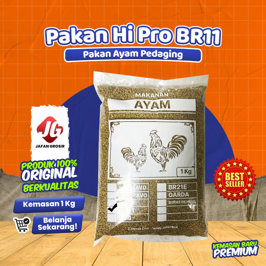 PAKAN AYAM BR11 POKPHAND 1 KG PAKAN AYAM BEBEK ANGSA JANGKRIK KEMASAN PREMIUM