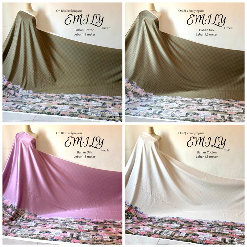 KJK Kain Ori Benang Jarum x Emily in Paris Motif Emily Bahan Silk dan Cotton