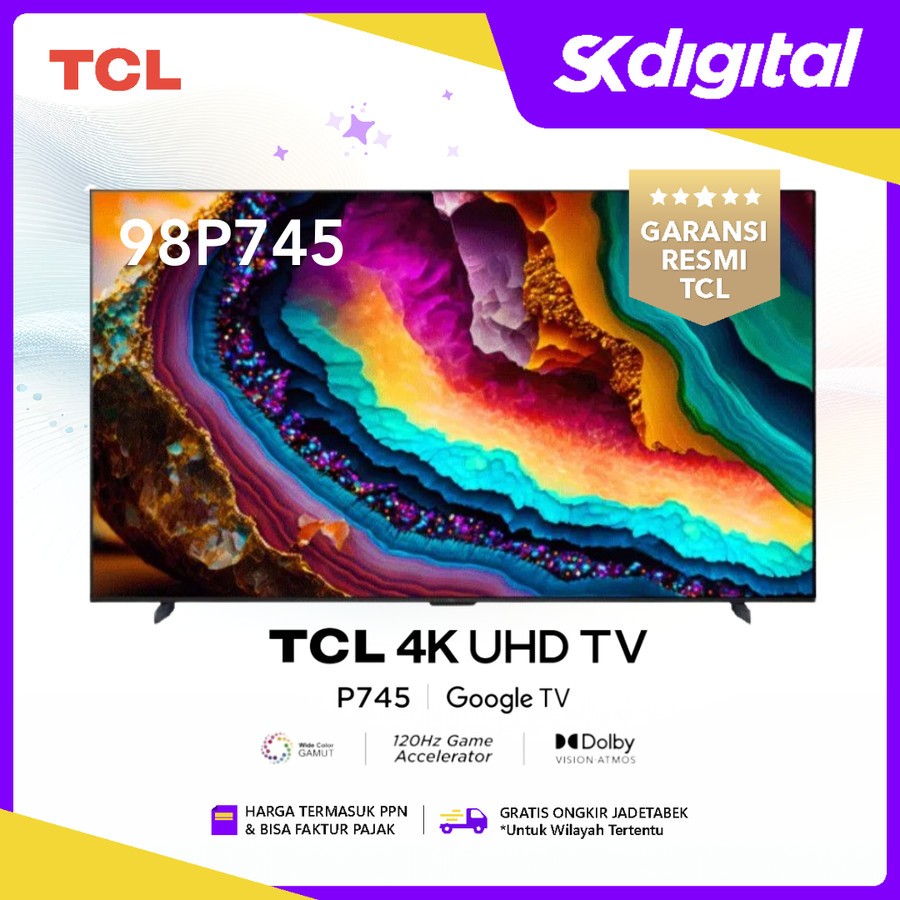 tv led TCL 98P745 smart tv android uhd 4K 98 inch