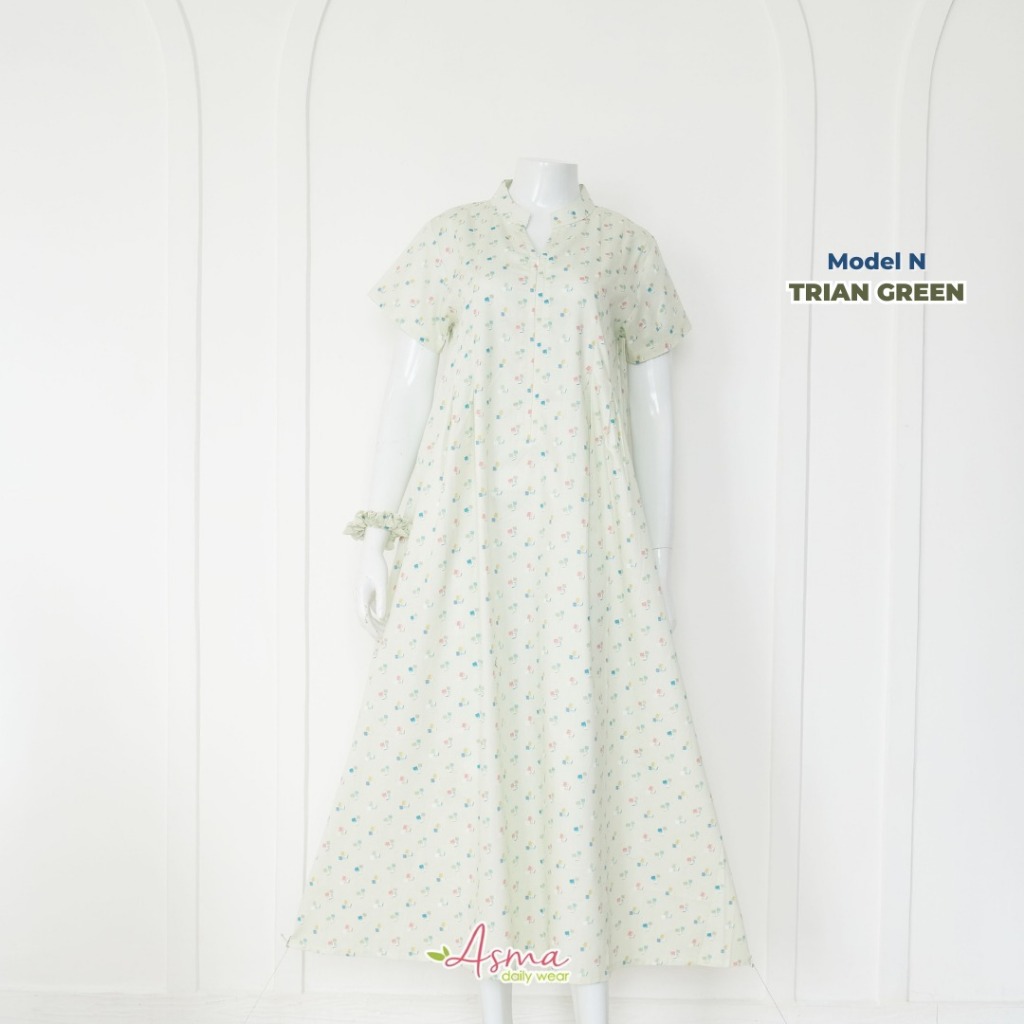 MODEL N TRIAN GREEN Homedress Daster Asma daily wear Asma dailywear Asmadailywear