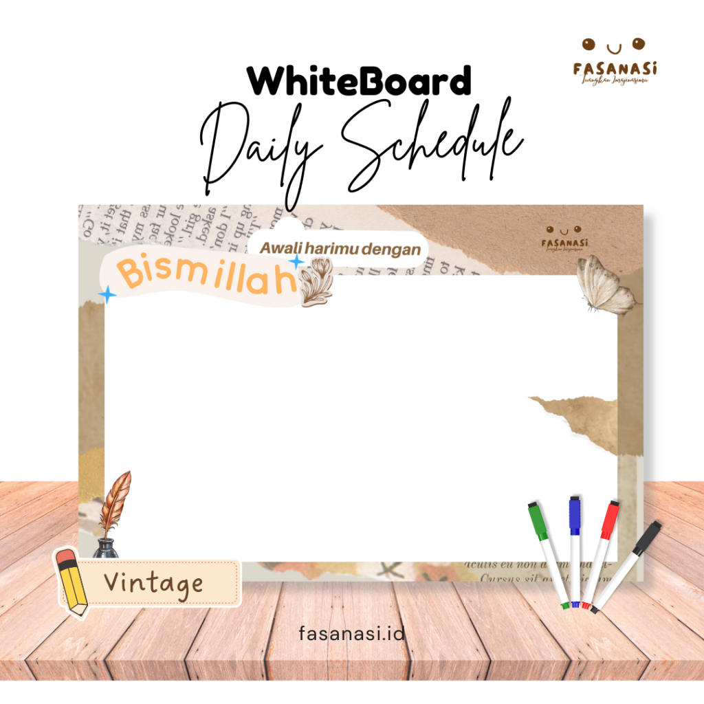 

Whiteboard Art Carton [ Vintage] Art Board A3+ Glossy Papan Tulis Free Spidol