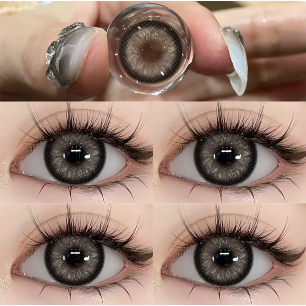 Eyeshare Gray Lensa Kontak 1Pasang 14.5mm Soflen Soflens Big eye Contact lens