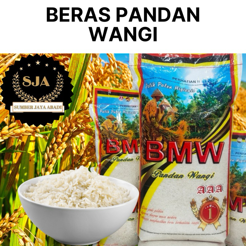 

SJA-BERAS CAP BMW AAA PANDAN WANGI 20KG,,10KG,,5KG.