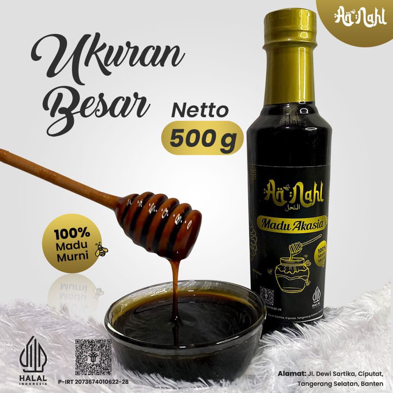 

Madu Murni Akasia 500gr Asli 100% Pure Natural Raw Honey Madu Hitam Manis An-Nahl