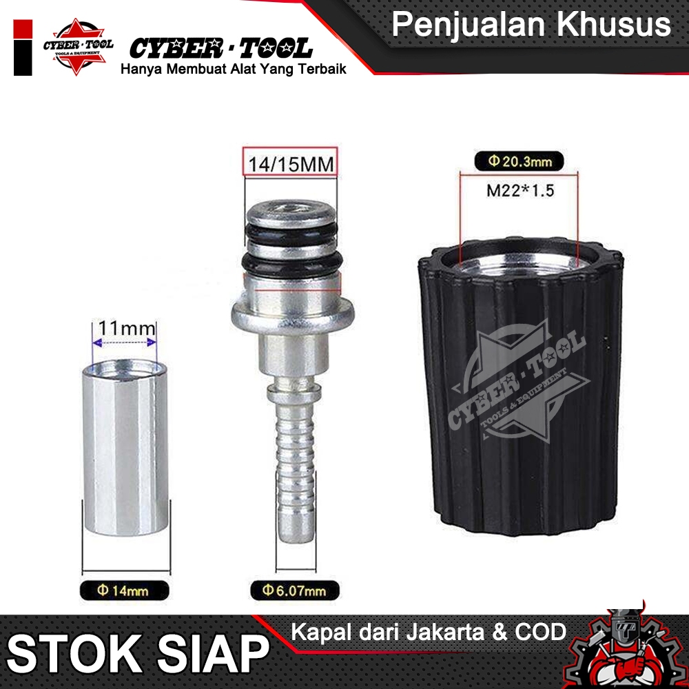 M22 X 15mm Fitting Nepel Selang Jet Cleaner High Pressure Washer Universal