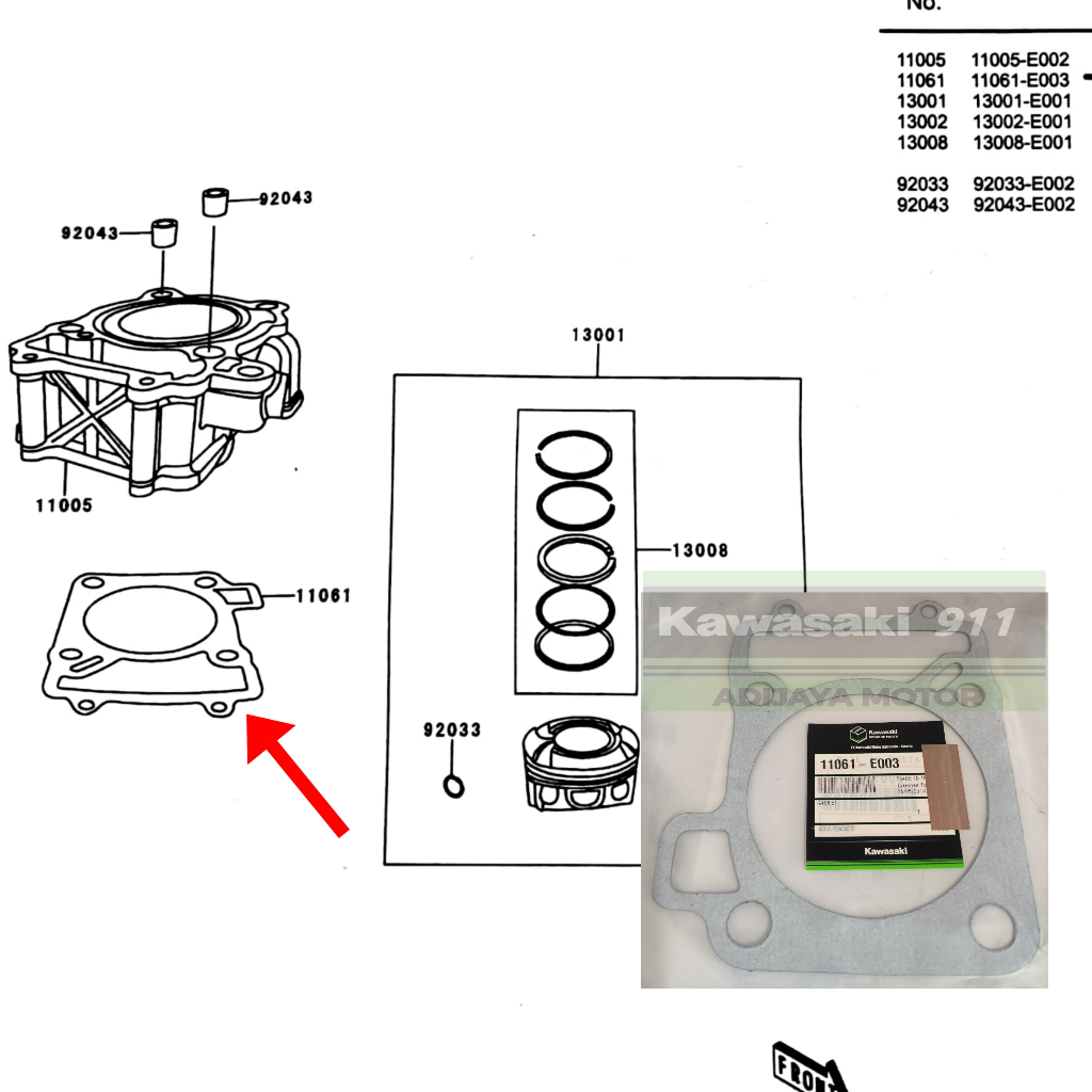 PAKING BLOK SEHER BAWAH PULSAR NS 200 BAJAJ