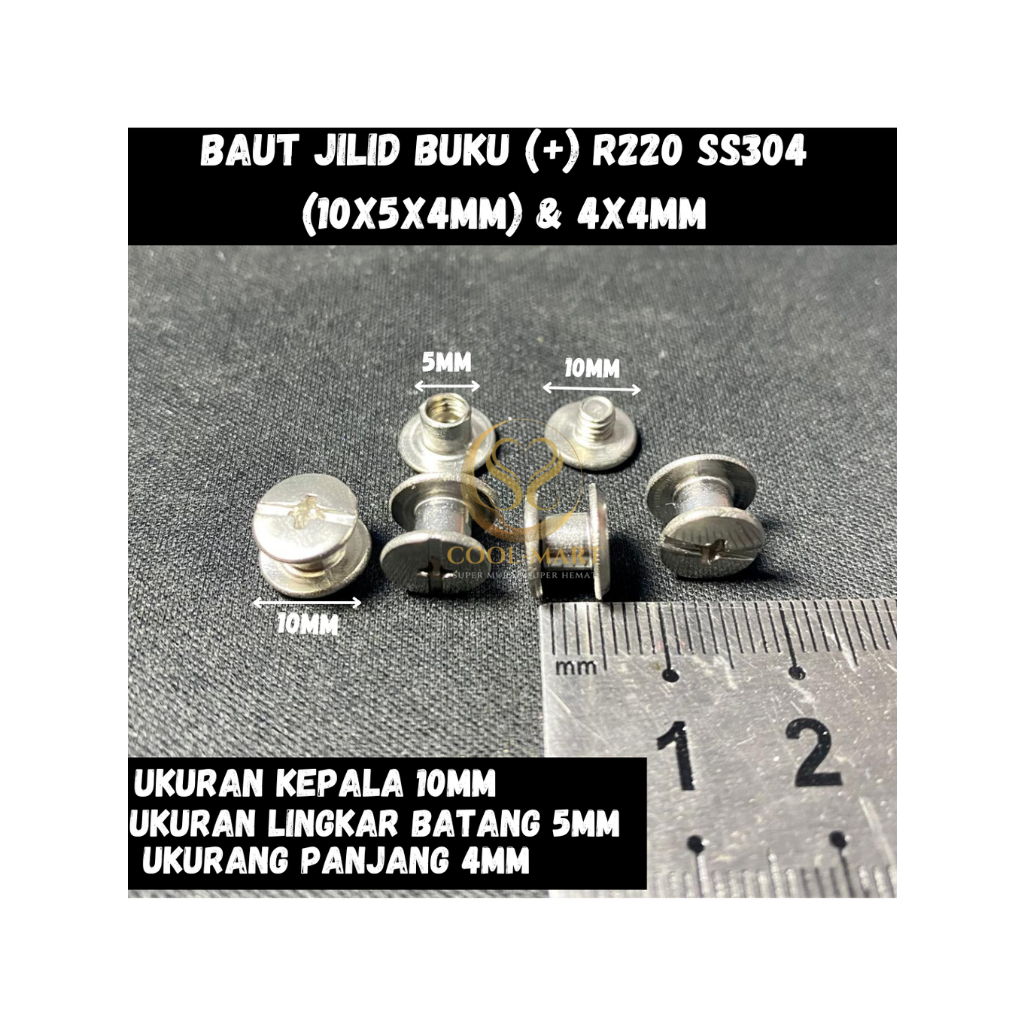 BAUT JILID BUKU (+) R220 SS304 (10X5X4MM) & 4X4MM