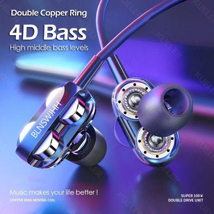 LOVELY - Headset Earphone 4D A4 Earphone Bass
