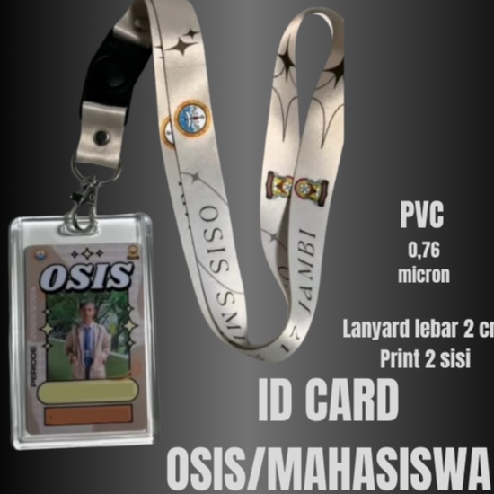 BIG SALE ID Card Lanyard OSIS  Mahasiswa Paket Fullset Custom
