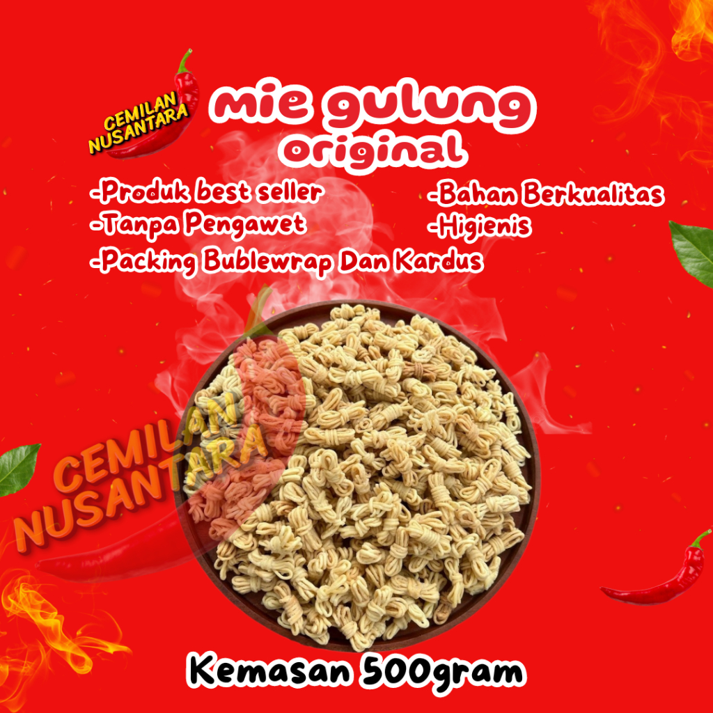 

Mie Gulung Extra Super Pedas 250gram bumbu Pedas Balado Original Daun Jeruk