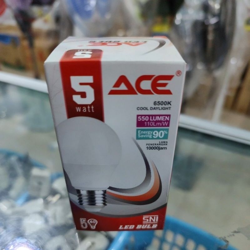 Lampu led bulb ACE 5 watt putih