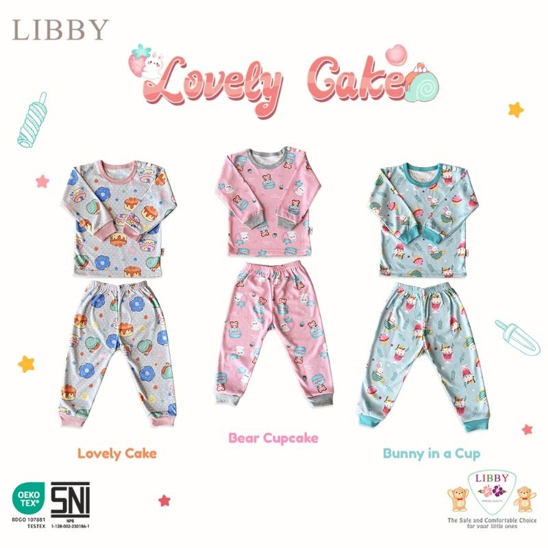 LIBBY LOVELY CAKE - SETELAN PANJANG LIBBY - SETELAN PENDEK LIBBY - SETELAN PENDEK CELANA PANJANG - S