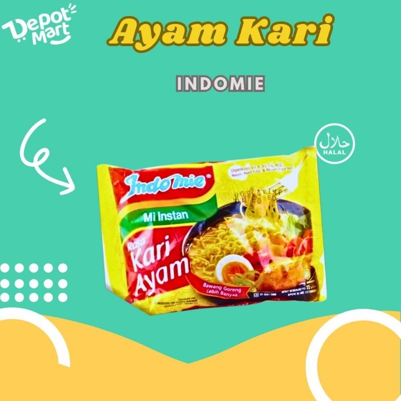 

3 Pcs - MIE INSTANT INDOMIE 72 GR KARI AYAM - Depot Mart
