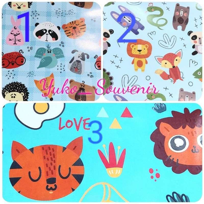 

Kertas Kado Binatang Biru Kertas Kado Animal Tebal Glossy Kertas Kado Murah