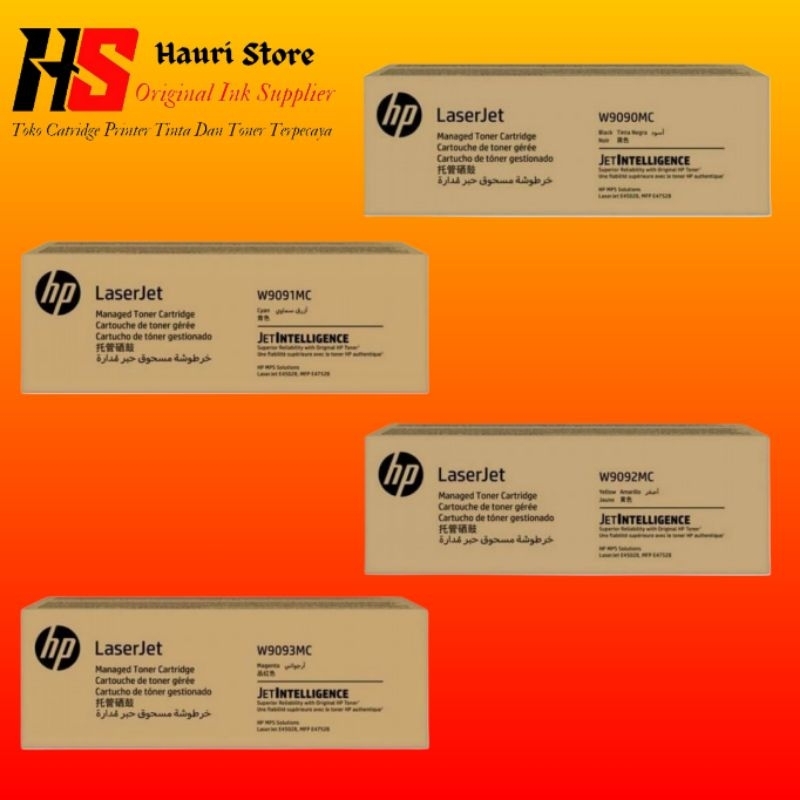Toner Catridge Hp LaserJet W9090MC Black Dan W9091MC Cyan, W9092MC Yellow, W9093MC Magenta Original 