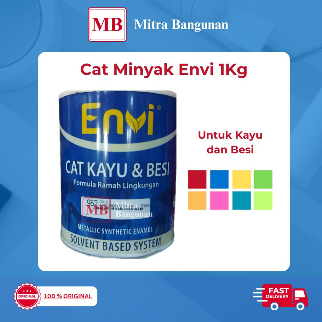 CAT KAYU BESI ENVI 1KG GOLD/EMAS