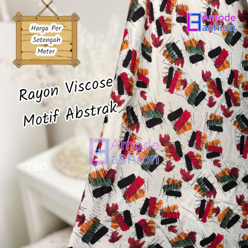 Kain Rayon Viscose Motif Abstrak