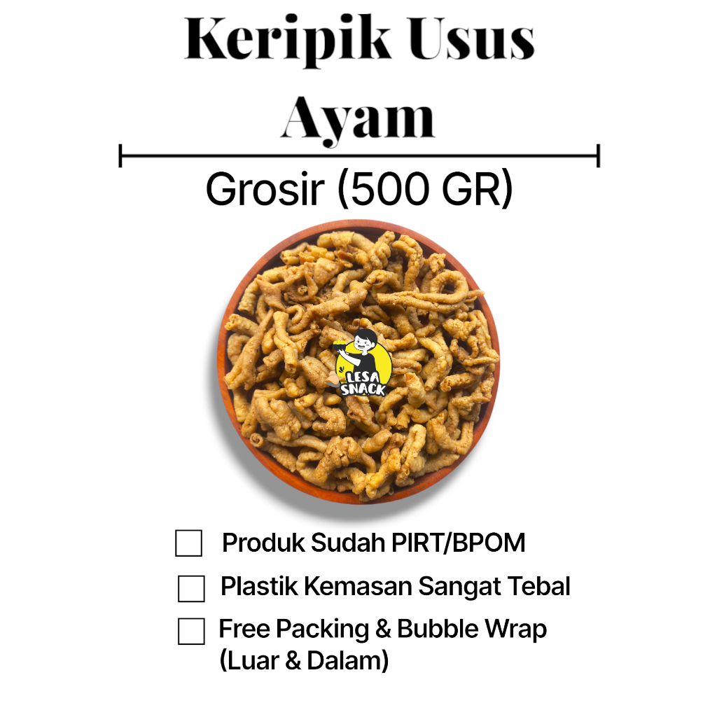 

Keripik Usus Ayam Renyah Gurih 500 Gram – Camilan Kering Rumahan | Snack Kiloan Tanpa Pengawet