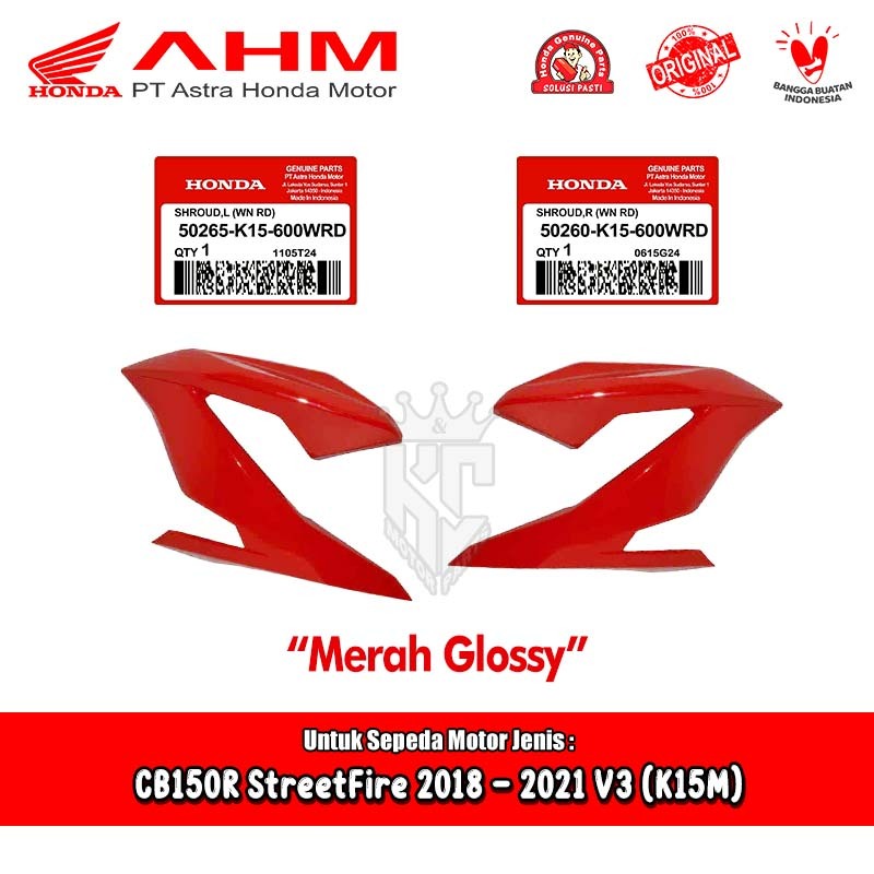 Kap Cover Tangki Depan Honda CB150R CB 150 R New LED V3 Merah Original AHM 50260 50265-K15-600WRD