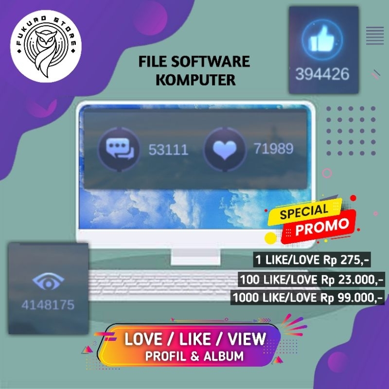 software komputer love,like,view