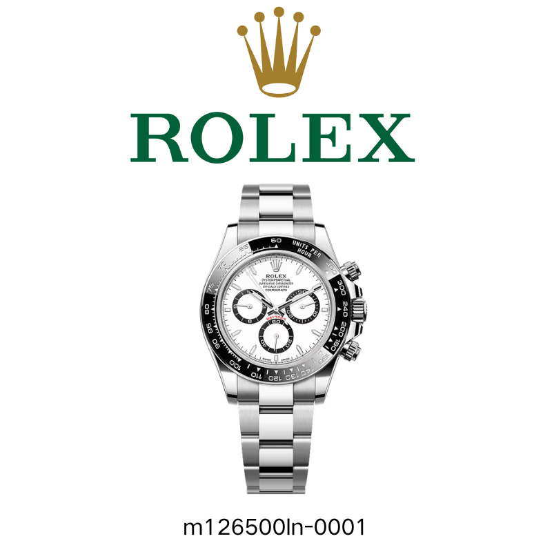 【✅Jaminan 5 Tahun】100％Asli  Rolex Cosmograph Daytona Seri Jam tangan Model m126500ln-0001 Oyster Per