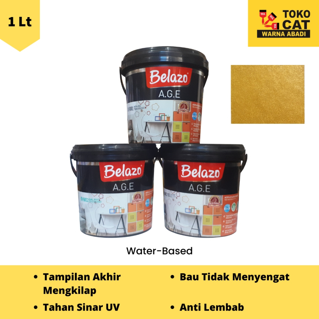 CAT BELAZO AGE WARNA EMAS - GOLD 1 LITER ( TEMBOK, KAYU, BESI )