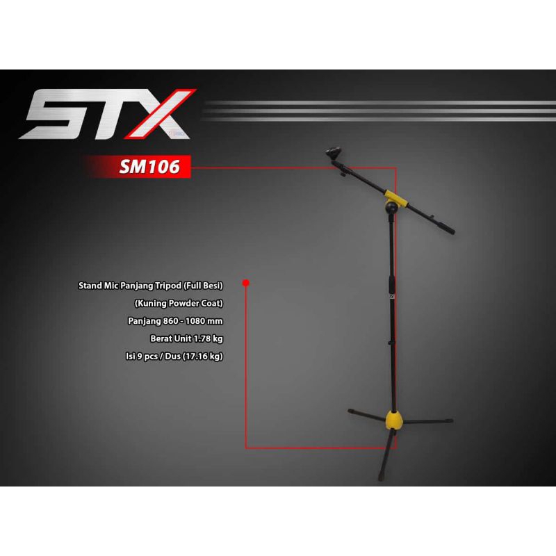Stand Mic panjang Full Besi STX SM106 Original Stand Microphone Panjang Full Besi STX SM-106 Origina