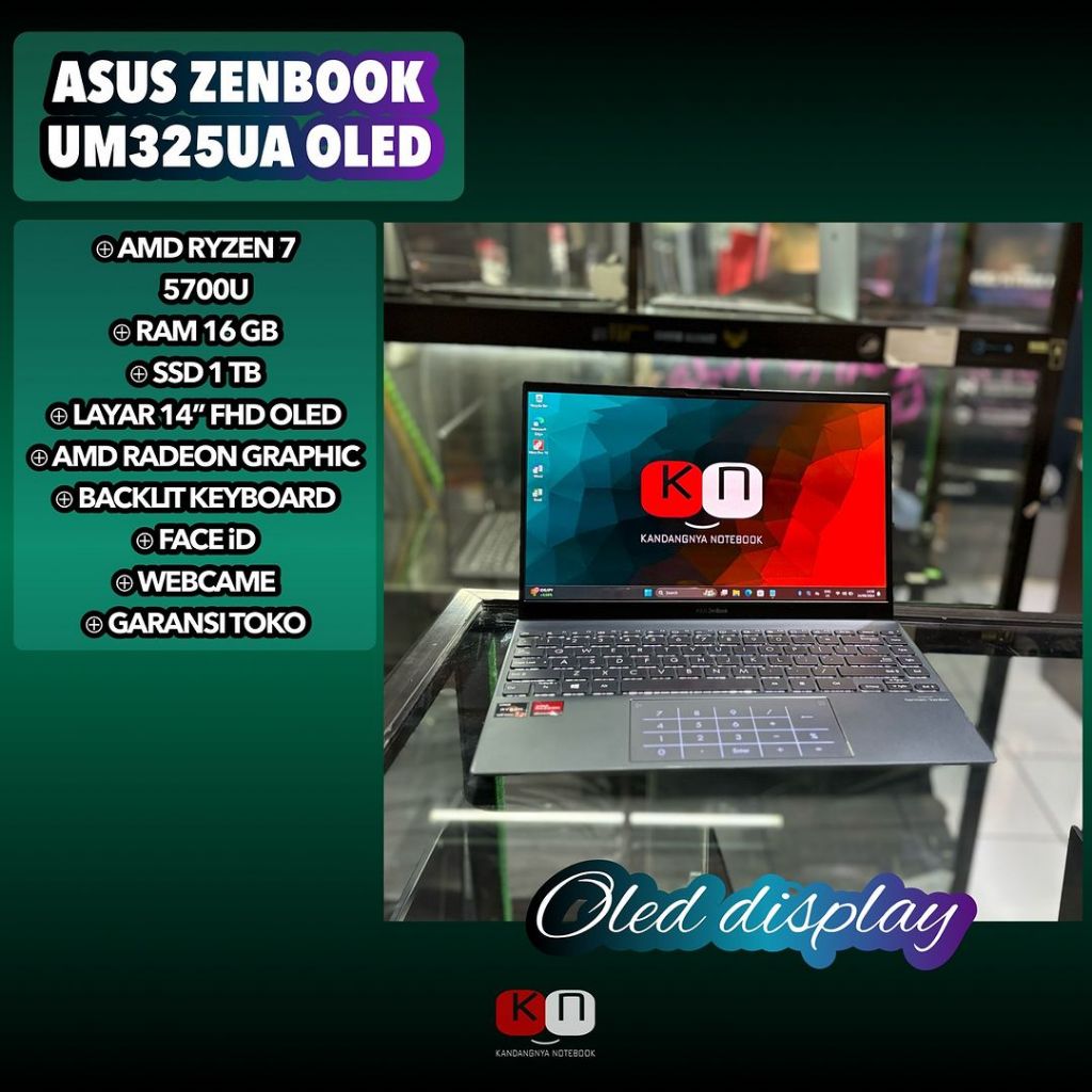Asus Zenbook UM325UA Oled Ryzen 7 5700U Ram 16GB Ssd 1TB 14inch Fhd Oled
